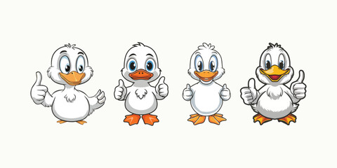 et of vector duck giving thumbs up illustration