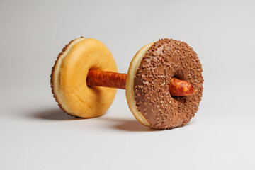 Donut and sausage dumbell