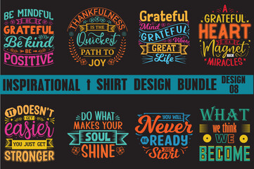 Inspirational T-shirt Design Bundle - obrazy, fototapety, plakaty