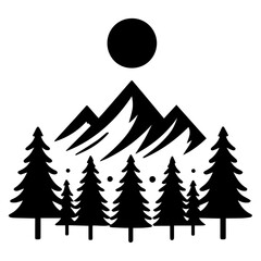 Mountain logo vector silhouette, mountain vector silhouette