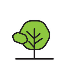 Tree Line Icon Vector