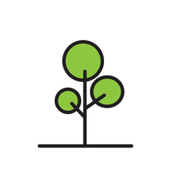 Tree Line Icon Vector
