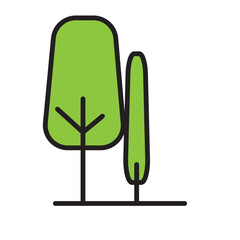 Tree Line Icon Vector