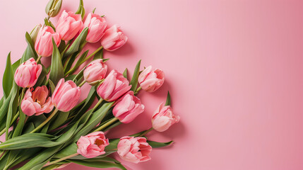 multiple flowers on isolated one color background