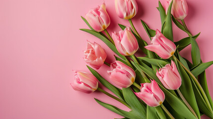 multiple flowers on isolated one color background