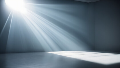 A light gray-blue background illuminated by beautiful rays, creating a subtle and elegant setting, ideal for presentations and light-themed interiors