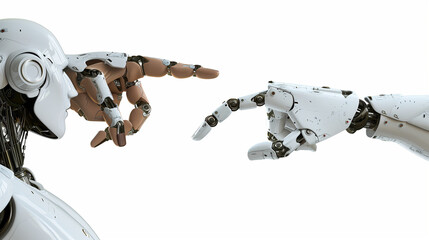 cyborg arms pointing at each other