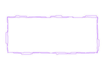 Horizontal futuristic sci fi frame with purple glow