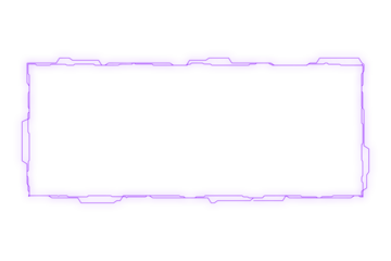 Horizontal futuristic sci fi frame with purple glow