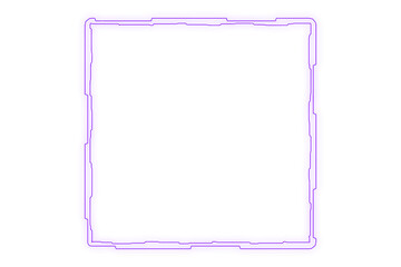 Square futuristic sci fi frame with purple glow