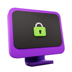 Computer access 3d illustration