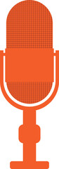 Orange microphone on a transparent background. Vector illustration, EPS 10.