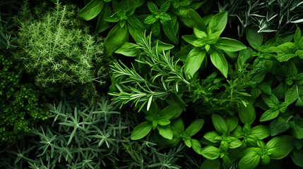 Fresh herbs background - obrazy, fototapety, plakaty