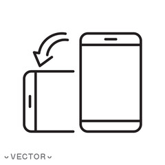 rotate the phone icon isolated on white background, editable stroke eps 10 vector illustration