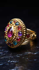 Gold ring with beautiful stones
