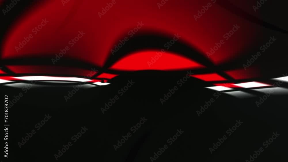 Wall mural horizontal white and red light rays flowing on black background. modern loop able animation backdrop