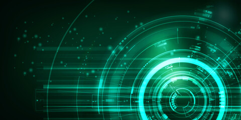 2d illustration Abstract futuristic electronic circuit technology background