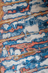 Distressed paint on old ship's hull