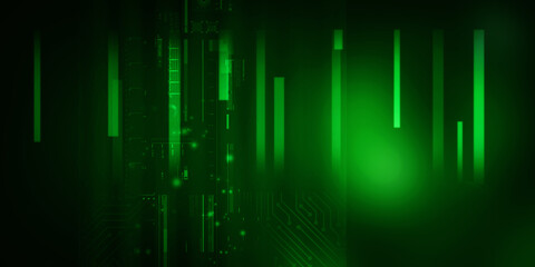 2d illustration Abstract futuristic electronic circuit technology background