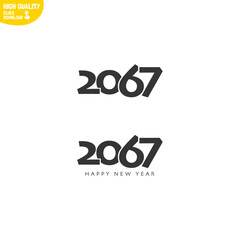 Creative Happy New Year 2067 Logo Design