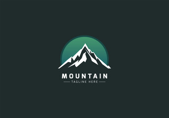 Mountain minimal and abstract Logo, Mountain peak logo icon - obrazy, fototapety, plakaty