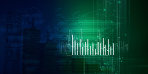 2d rendering Stock market online business concept. business Graph 
