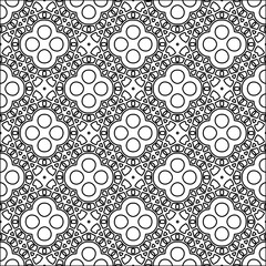 Black pattern on white wallpaper for web page, textures, card, poster, fabric, textile. Abstract background.Repeating background image.White texture. Lines form shapes.