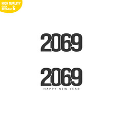 Creative Happy New Year 2069 Logo Design