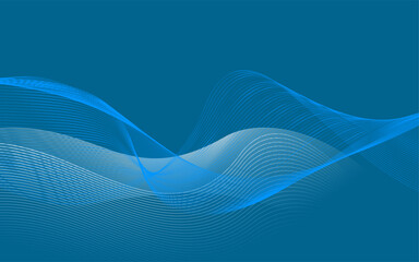 Blue wave. Blue abstract wave flow, vector abstract design element.	

