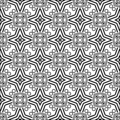 Black pattern on white wallpaper for web page, textures, card, poster, fabric, textile. Abstract background.Repeating background image.White texture. Lines form shapes.