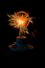 Light bulb with lightning shooting out