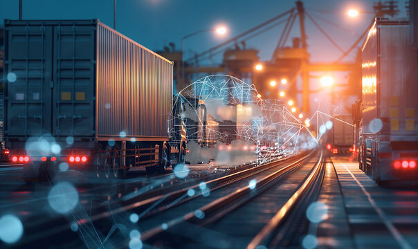 Global logistics network, logistic application service idea concept