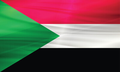 Illustration of Sudan Flag and Editable vector Sudan Country Flag