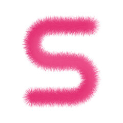 pink color 3d letter S. vector