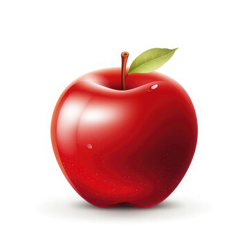 Fresh red apple isolated on white, With clipping path
