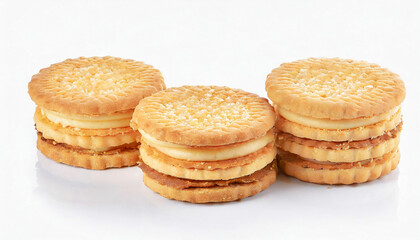 Fototapeta na wymiar biscuits with sesame seeds isolated on a white background.