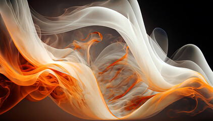 Tło abstrakcja, pomarańczowy i biały dym. Generative AI - obrazy, fototapety, plakaty
