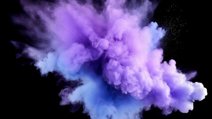Fioletowy i niebieski dym eksplozja . Color explosion - obrazy, fototapety, plakaty