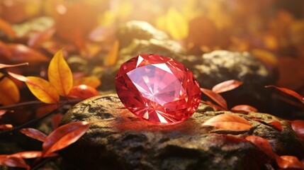 A stunning Poudretteite gemstone in a high-resolution 8K image, showcasing its vibrant...