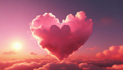 Coeur rose , pour la Saint Valentin
 - obrazy, fototapety, plakaty
