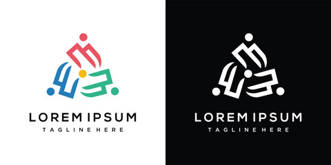 Teamwork concept logo. People logo icon