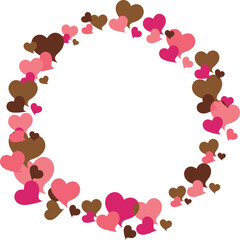 Round frame of cute little hearts 