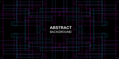 Abstract neon lines shape stylish geometric minimalist black background illustration design