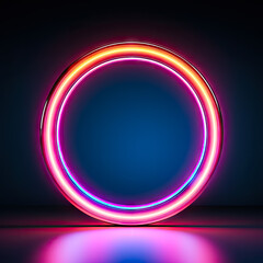 beautiful purple neon ring with glow generated by AI	
