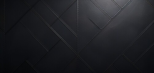 A sleek black leather 3D wall texture with subtle stitching