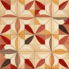 Seamless Geometric Abstract Pattern in retro Theme Colors, Perfect For Wallpapers, Backgrounds