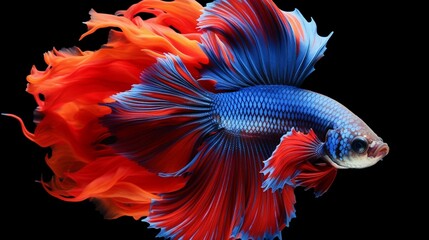 A stunning Betta Fish in full ultra HD, its vibrant colors and long flowing fins captured in high resolution