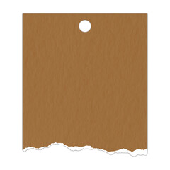 blank torn Kraft paper sticky note digital planner sticker memo paper sheets notepad Minimalist and earth tone style