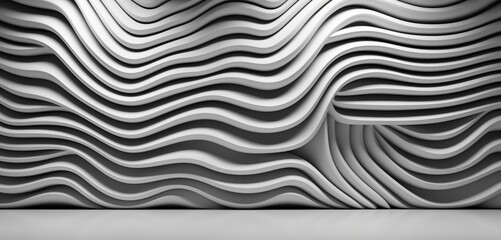 An optical illusion pattern 3D wall texture in black and white