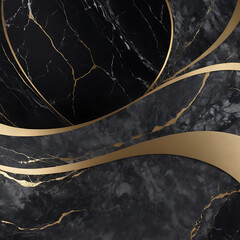 Luxurious black and gray marble swirls accented with gold painted splashes, creating a high-end and sophisticated texture for banners and headers